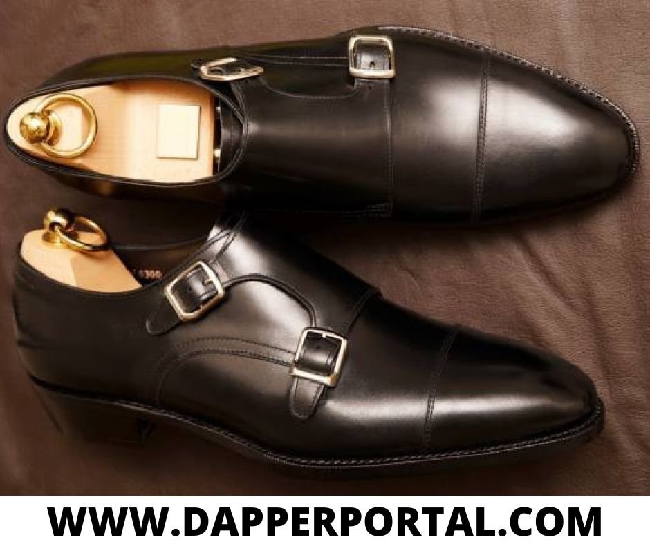 double monk strap shoes with suit